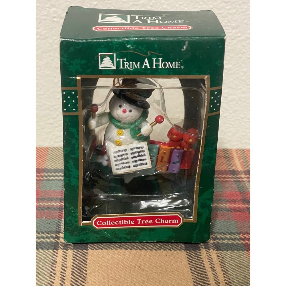 VTG Trim A Home Snowman Xylophone Ornament‎ Unisex OS Multicolor New Noel Tree